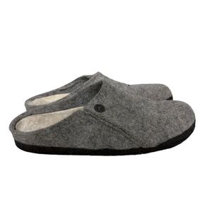Birkenstock Zermatt Rivet Light Gray Wool Clogs Slippers Shearling Sz 37 / 6 US
